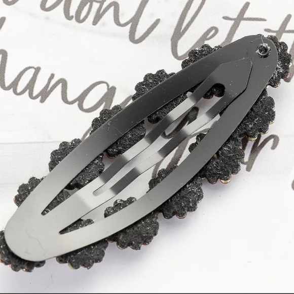 TRENDY SEXY HAIR CLIP BLACK WITH MULTICOLOR STONES - Picture 7 of 7